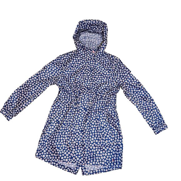 Joules Golightly Blue Daisy Packaway Waterproof Rain Jacket Coat Size US 8 WM - Picture 2 of 11